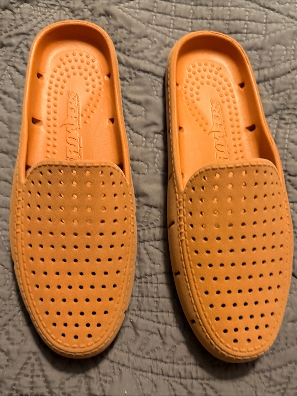 FLOAFERS WOMEN’S size 9 NWOT Slip-On Perforated Cognac vegan suede slides